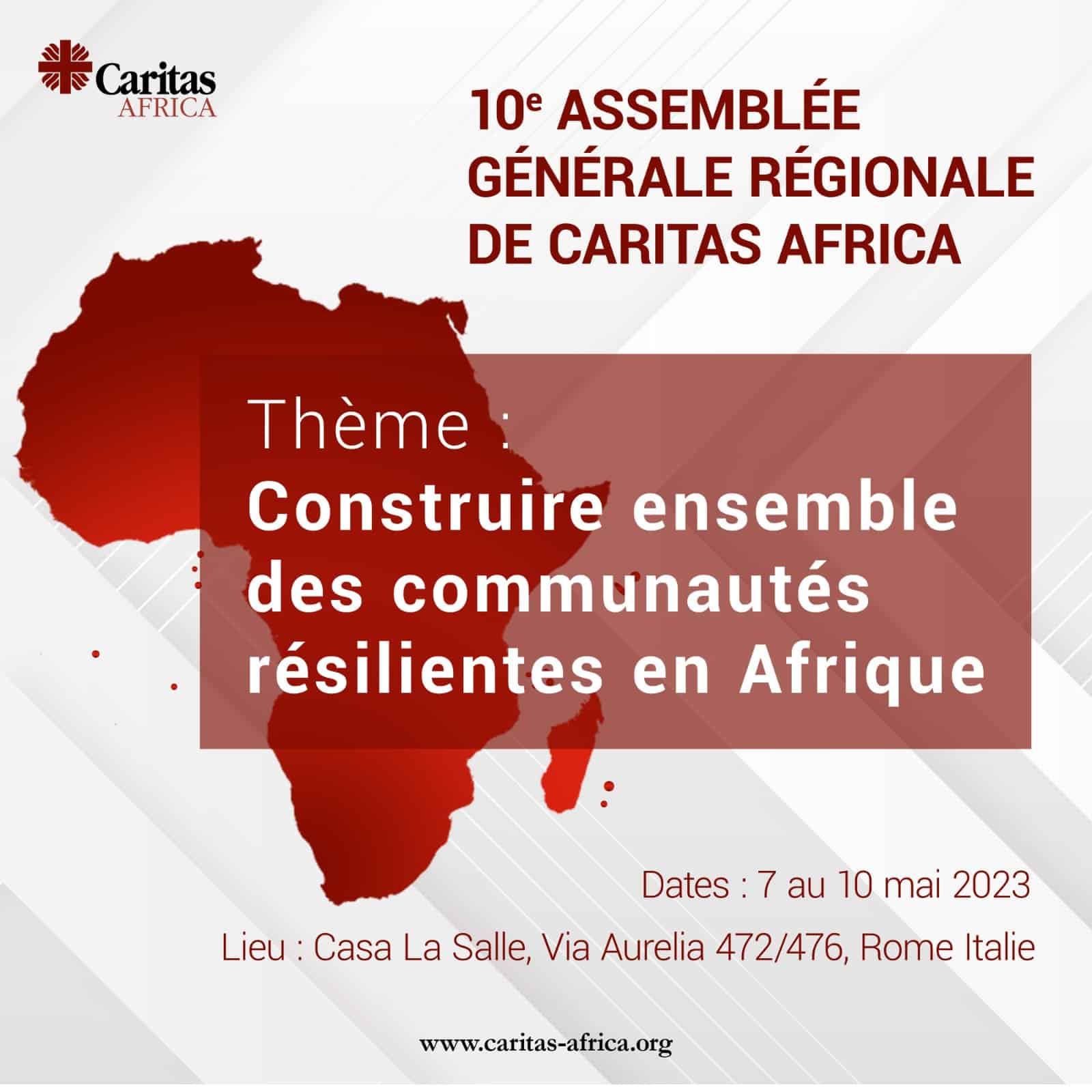 Read more about the article Les 46 Organisations membres de Caritas Africa seront en Assemblée Générale Régionale du 7 au 10 mai 2023 à Rome en Italie.